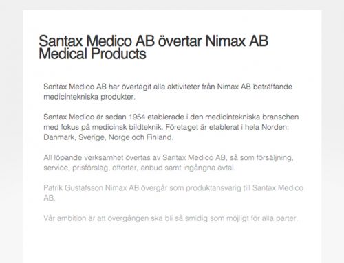 Santax Medico AB övertar Nimax AB Medical Products